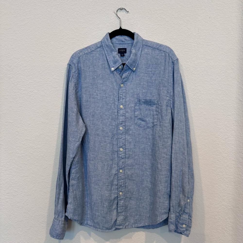 J. Crew Linen Long Sleeve Button Up Size L